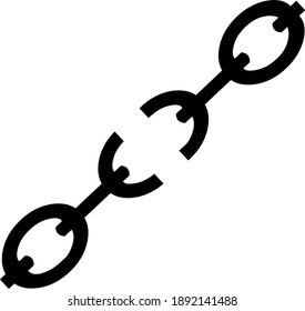 Vector illustration of the silhouette of some broken chains