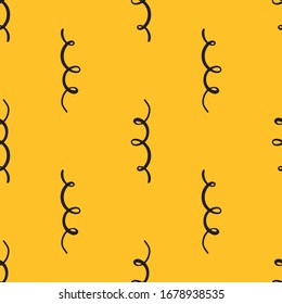 Vector illustration silhouette of spring seamless, pattern background. Metal spiral flexible wire elastic