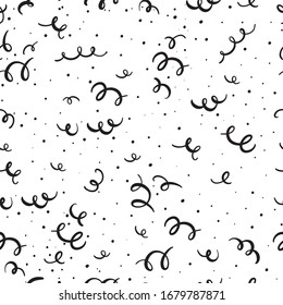 Vector illustration silhouette of spring seamless, pattern background. Metal spiral flexible wire elastic