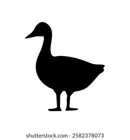 Vector illustration silhouette of swan, goose or duck, simple design for wallpaper, icon or background.