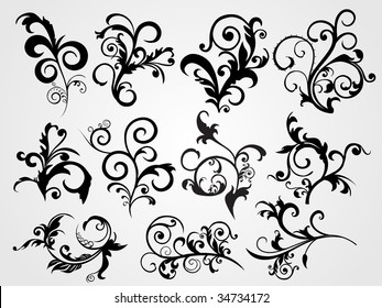 ilustración vectorial de tatuajes de silueta