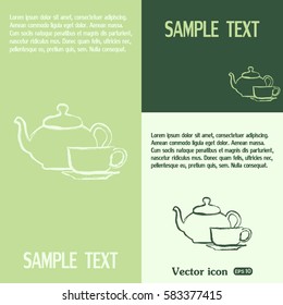  Vector illustration. silhouette of teapot and cup