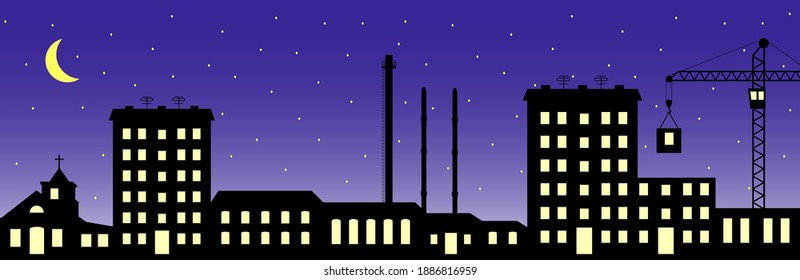 Vektorgrafik der Silhouette der Stadt.