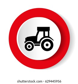 Vector illustration of a silhouette of a tractor on a white background.