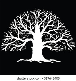 Vector illustration of a silhouette of a tree