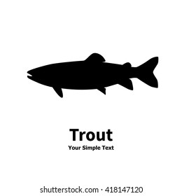 Vector illustration silhouette trout