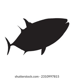 Ilustración vectorial de una silueta de atún