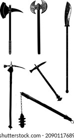 Vektorgrafik-Silhouette-Waffe einzeln auf weißem Hintergrund