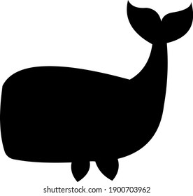 Vector illustration of the silhouette of a whale