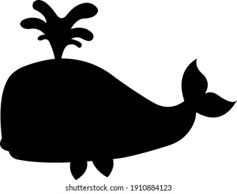 Vector illustration of the silhouette of a whale

