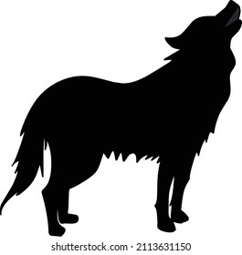 vector illustration silhouette of wolf