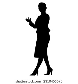 Vector illustration. Silhouette of a woman psychologist.