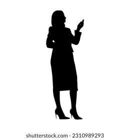 Vector illustration. Silhouette of a woman psychologist.