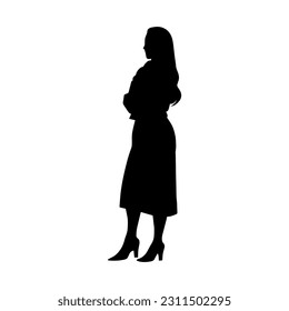 Vector illustration. Silhouette of a woman psychologist. Female doctor.