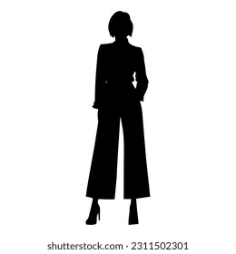 Vector illustration. Silhouette of a woman psychologist. Female doctor.