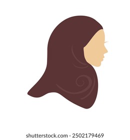 Vector illustration silhouette of a woman wearing a hijab