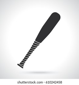 Vector illustration. Silhouette of wooden baseball bat. Sports equipment. Patterns elements for greeting cards, wallpapers
