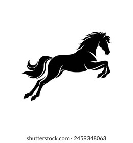 Vector Illustration Silhouetted Rearing Horse Logo Icon Symbol