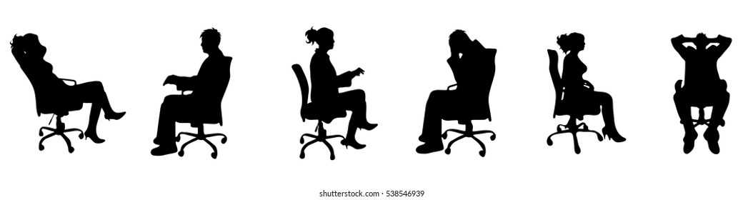 Vector illustration silhouettes business woman on white background