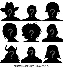 vector illustration silhouettes of collective character