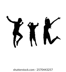 Vector illustration silhouettes of family on a white background