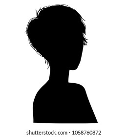 Vector illustration of a silhouettes head girls