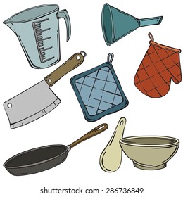 vector illustration silhouettes of kitchen accessories