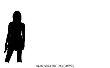 Vector illustration of silhouettes of kpop idols singing and dancing on a music stage. 