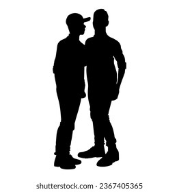 Vector illustration. Silhouettes of men. Partners.