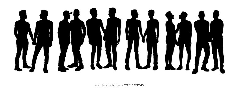 Vektorgrafik. Silhouetten von Männern. Partner.