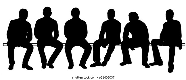 Vector, illustration, silhouettes of men sitting