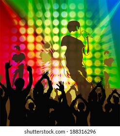 Vector illustration of  silhouettes music band