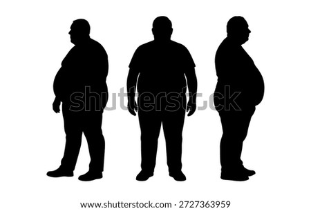 vector illustration. Silhouettes of overweight people. Big set of married couples.	