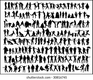 vector illustration of silhouettes of the people