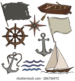 vector illustration Silhouettes of sea element