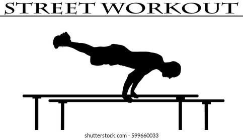 Vector illustration silhouettes of street workout people