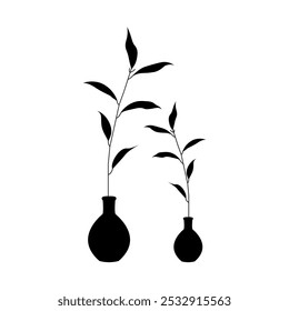 ilustração vetorial de silhuetas de duas plantas