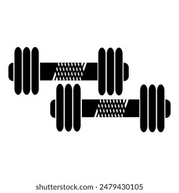Vector Illustration with silhouettes of weights on a white background.