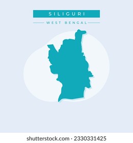 Vector de ilustración vectorial del mapa de la ciudad de Siliguri
