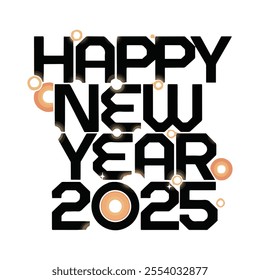 A vector illustration of a sillhouette of Happy new year