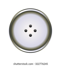 Vector illustration of Silver button on a white background.