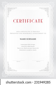 Vector illustration of silver detailed certificate