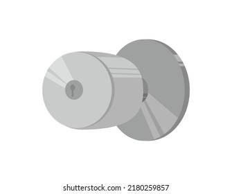 Vector Illustration Of A Silver Doorknob.