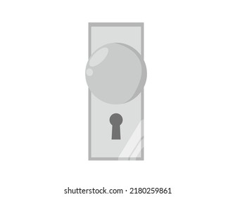 Vector Illustration Of A Silver Doorknob.