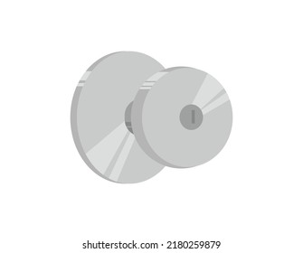 Vector Illustration Of A Silver Doorknob.