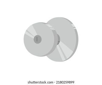 Vector Illustration Of A Silver Doorknob.