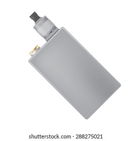 Vector illustration of the silver e-cigarette isolated on white 