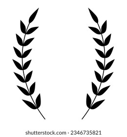 Vector illustration of Silver elements of design awards and seals on a white background - star, ribbon, laurel wreath, ears of wheat