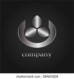 Vector illustration of Silver figure on a black background. Symbol. Company.
