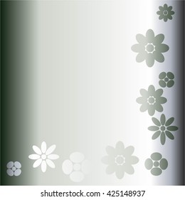 Vector illustration of Silver flowers on a silver background.
